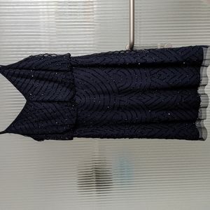 Adrianna Papell Navy beaded cocktail dress